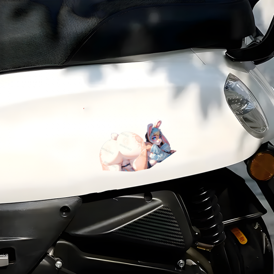 Bunny Girl Lying Down Sticker, looks amazing on phone cases, tablets, gaming consoles, and controllers. Vinyl car decals suitable for cars, motorcycles, laptops, computers, backpacks, water bottles, and more.