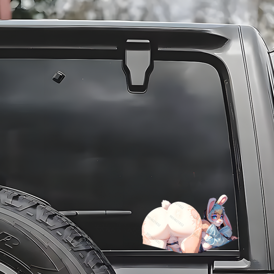 Bunny Girl Lying Down Sticker, looks amazing on phone cases, tablets, gaming consoles, and controllers. Vinyl car decals suitable for cars, motorcycles, laptops, computers, backpacks, water bottles, and more.