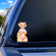 Furry Girl with Sports Car Sticker, stylish addition to your iPad, Kindle, e-reader, and tablet cases. Vinyl car decals suitable for cars, motorcycles, laptops, computers, backpacks, water bottles, and more.