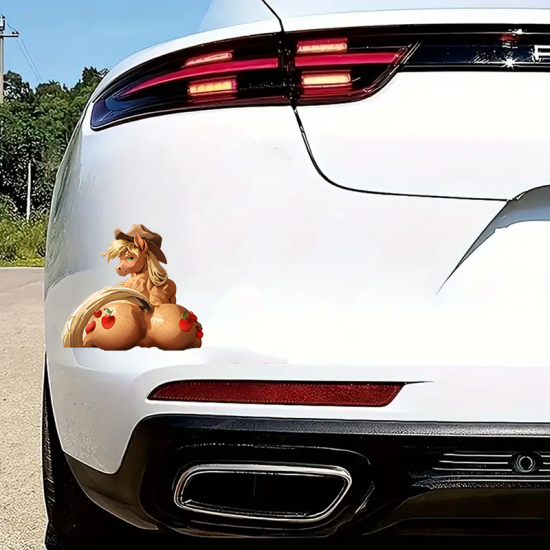 Applejack Pony Car Decal, high definition print suitable for collectors and fans. Vinyl car decals suitable for cars, motorcycles, laptops, computers, backpacks, water bottles, and more.