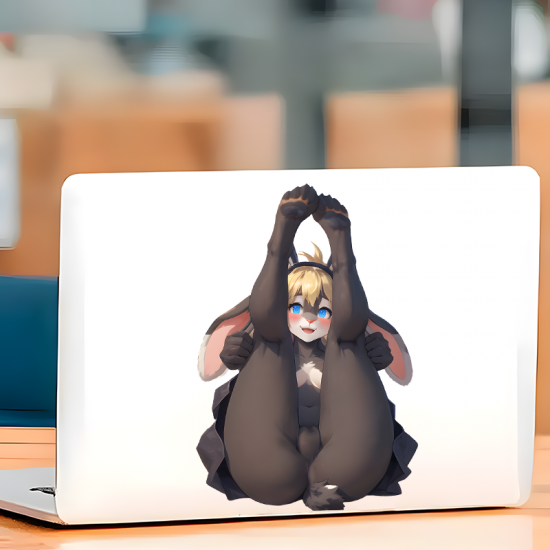 Bunny Boy Showing Off Sticker, suitable for adding character to your car's rear windshield. Vinyl car decals suitable for cars, motorcycles, laptops, computers, backpacks, water bottles, and more.