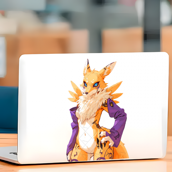 Anthro Fox with Lamborghini Sticker, perfect for decorating bicycle frames, helmets, and accessories. Vinyl car decals suitable for cars, motorcycles, laptops, computers, backpacks, water bottles, and more.