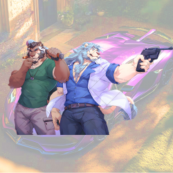 Furry Gangster Car Decal/Sticker, great for DIY projects, greeting cards, and holiday decorations. Vinyl car decals suitable for cars, motorcycles, laptops, computers, backpacks, water bottles, and more.