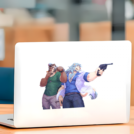 Furry Gangster Car Decal/Sticker, great for DIY projects, greeting cards, and holiday decorations. Vinyl car decals suitable for cars, motorcycles, laptops, computers, backpacks, water bottles, and more.