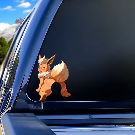 Anime Eevee Laptop Sticker Decal, great for musical instruments like guitar cases, drums, and pianos. Vinyl car decals suitable for cars, motorcycles, laptops, computers, backpacks, water bottles, and more.