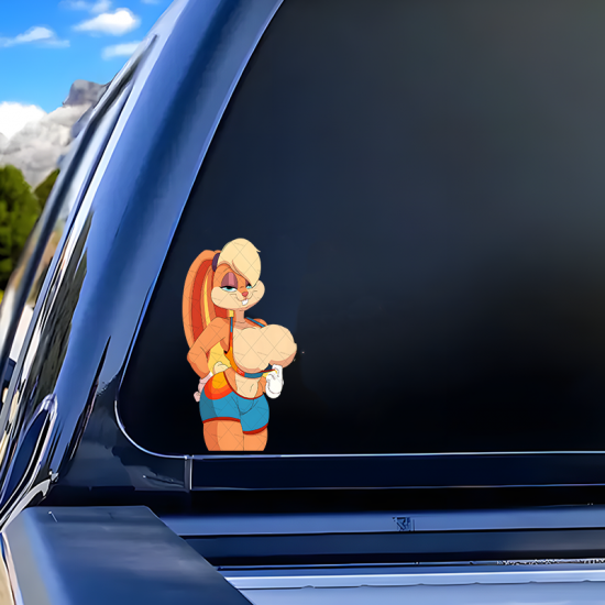 Lola Bunny Sexy Cartoon Sticker Decal, adheres well to plastic, metal, wood, glass, and ceramic surfaces. Vinyl car decals suitable for cars, motorcycles, laptops, computers, backpacks, water bottles, and more.
