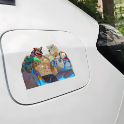 Furry Muscle Wolf Sticker/Decal, residue-free removal, perfect for rented spaces and laptops. Vinyl car decals suitable for cars, motorcycles, laptops, computers, backpacks, water bottles, and more.