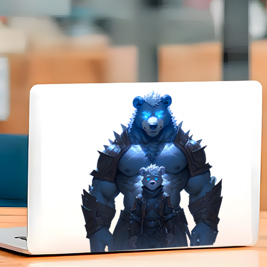 Armored Bear Duo Sticker, water-resistant sticker suitable for mugs, cups, and tumblers. Vinyl car decals suitable for cars, motorcycles, laptops, computers, backpacks, water bottles, and more.