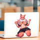Furry Fox Girl with Car Sticker, excellent for decorating bedroom doors, lockers, and furniture. Vinyl car decals suitable for cars, motorcycles, laptops, computers, backpacks, water bottles, and more.