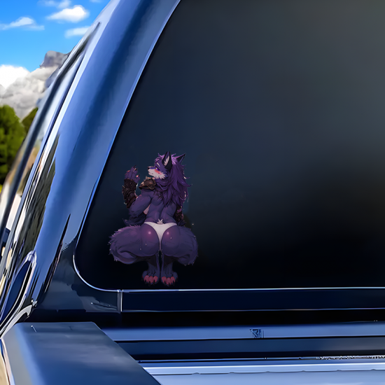 Purple Wolf Warrior Car Decal, a fun way to personalize your lunch box, cooler, or thermos. Vinyl car decals suitable for cars, motorcycles, laptops, computers, backpacks, water bottles, and more.