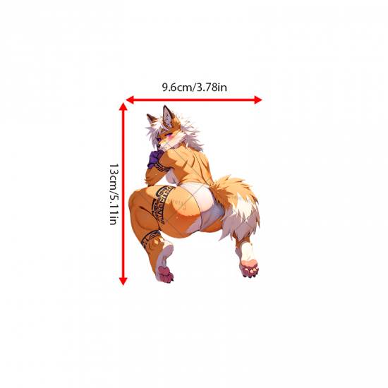 Sexy Furry Fox Girl with Sports Car Sticker, cool decal for skateboards, snowboards, surfboards, and longboards. Vinyl car decals suitable for cars, motorcycles, laptops, computers, backpacks, water bottles, and more.