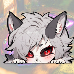 Peek Anime Wolf Girl Red Eyes Sticker Decal, a fun way to personalize your lunch box, cooler, or thermos. Vinyl car decals suitable for cars, motorcycles, laptops, computers, backpacks, water bottles, and more.