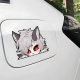 Peek Anime Wolf Girl Red Eyes Sticker Decal, a fun way to personalize your lunch box, cooler, or thermos. Vinyl car decals suitable for cars, motorcycles, laptops, computers, backpacks, water bottles, and more.