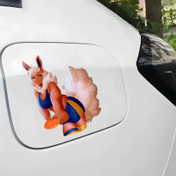 Lopunny Anime Girl Sticker with Carrot, durable sticker for toolboxes, hard hats, and construction gear. Vinyl car decals suitable for cars, motorcycles, laptops, computers, backpacks, water bottles, and more.