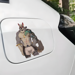 Tattooed Wolf Furry with Sports Car Sticker, stylish addition to your iPad, Kindle, e-reader, and tablet cases. Vinyl car decals suitable for cars, motorcycles, laptops, computers, backpacks, water bottles, and more.