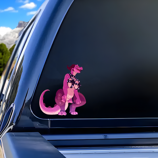 Pink Dragon Girl Sticker with Lamborghini, suitable for decorating envelopes, letters, and invitation cards. Vinyl car decals suitable for cars, motorcycles, laptops, computers, backpacks, water bottles, and more.