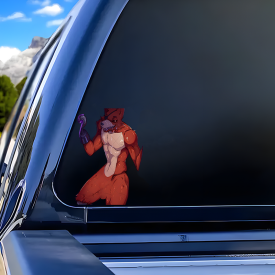 Muscular Pirate Fox Sticker, water-proof and sun-proof, great for car windows and bumpers. Vinyl car decals suitable for cars, motorcycles, laptops, computers, backpacks, water bottles, and more.