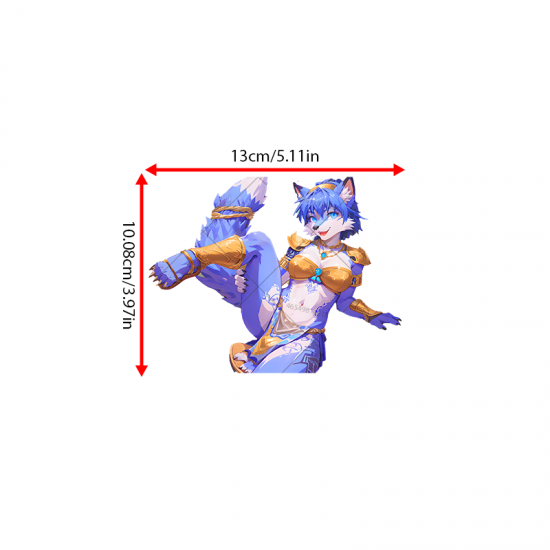 Blue Furry Goddess Car Decal Sticker, suitable for fixing up old furniture or adding flair to new items. Vinyl car decals suitable for cars, motorcycles, laptops, computers, backpacks, water bottles, and more.