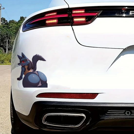 Lucario Booty Car Decal, great for decorating notebooks, journals, scrapbooks, and gift packages. Vinyl car decals suitable for cars, motorcycles, laptops, computers, backpacks, water bottles, and more.