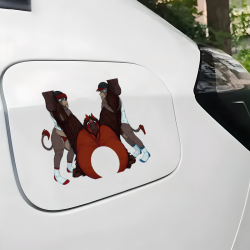 Anthro Horse Group Hug Sticker, water-proof and sun-proof, great for car windows and bumpers. Vinyl car decals suitable for cars, motorcycles, laptops, computers, backpacks, water bottles, and more.