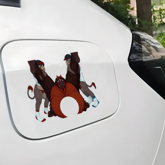 Anthro Horse Group Hug Sticker, water-proof and sun-proof, great for car windows and bumpers. Vinyl car decals suitable for cars, motorcycles, laptops, computers, backpacks, water bottles, and more.