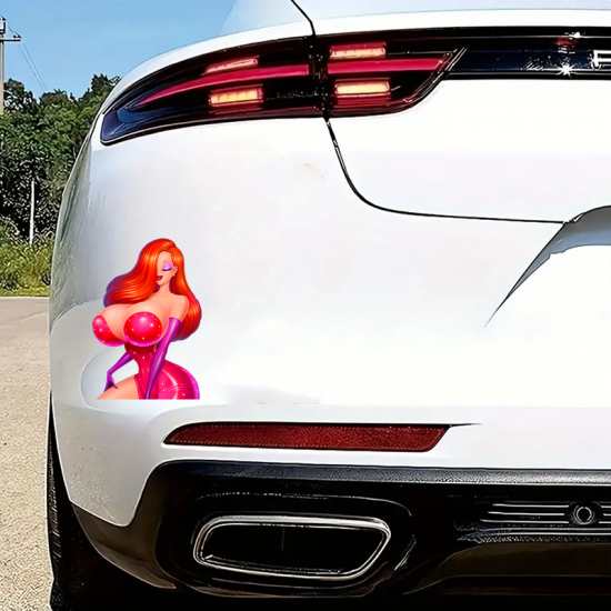 Jessica Rabbit Car Decal Sticker, strong adhesive suitable for travel suitcases and cargo boxes. Vinyl car decals suitable for cars, motorcycles, laptops, computers, backpacks, water bottles, and more.