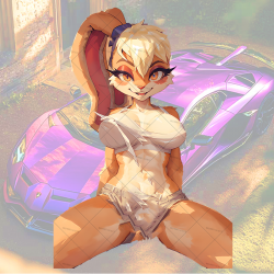 Sexy Bunny Girl with Sports Car Sticker Decal, excellent for decorating bedroom doors, lockers, and furniture. Vinyl car decals suitable for cars, motorcycles, laptops, computers, backpacks, water bottles, and more.