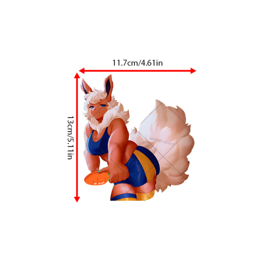 Lopunny Anthro Girl with Carrot Sticker, perfect for decorating bicycle frames, helmets, and accessories. Vinyl car decals suitable for cars, motorcycles, laptops, computers, backpacks, water bottles, and more.