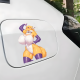 Anthro Fox Girl with Lamborghini Sticker, durable and weather-resistant, perfect for outdoor gear and vehicles. Vinyl car decals suitable for cars, motorcycles, laptops, computers, backpacks, water bottles, and more.