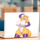 Anthro Fox Girl with Lamborghini Sticker, durable and weather-resistant, perfect for outdoor gear and vehicles. Vinyl car decals suitable for cars, motorcycles, laptops, computers, backpacks, water bottles, and more.