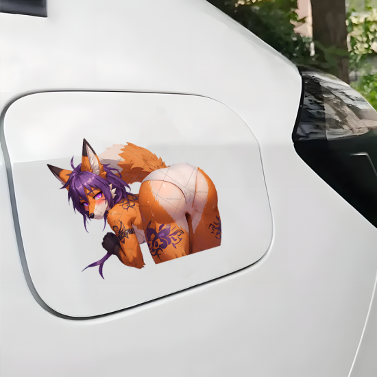 Sexy Furry Fox Girl Car Decal Sticker, great for adding a pop of color to your fridge or freezer. Vinyl car decals suitable for cars, motorcycles, laptops, computers, backpacks, water bottles, and more.