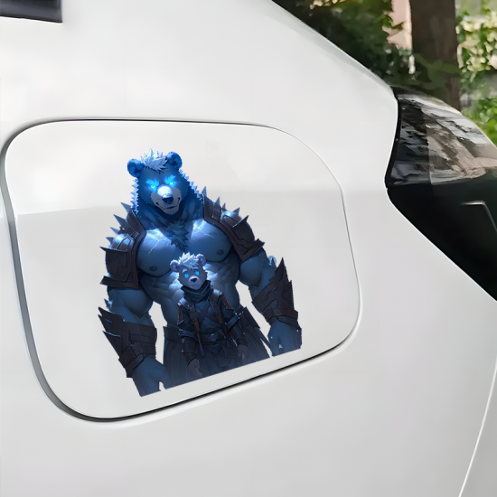 Blue Bear Bodyguard Sticker/Decal, excellent for decorating bedroom doors, lockers, and furniture. Vinyl car decals suitable for cars, motorcycles, laptops, computers, backpacks, water bottles, and more.
