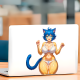 Blue Haired Anime Catgirl Bikini Sticker, cute design suitable for party favors, goodie bags, and rewards. Vinyl car decals suitable for cars, motorcycles, laptops, computers, backpacks, water bottles, and more.