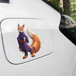 Anthro Fox in Robe Car Decal, excellent for decorating bedroom doors, lockers, and furniture. Vinyl car decals suitable for cars, motorcycles, laptops, computers, backpacks, water bottles, and more.