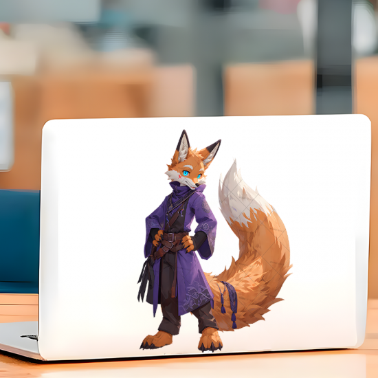 Anthro Fox in Robe Car Decal, excellent for decorating bedroom doors, lockers, and furniture. Vinyl car decals suitable for cars, motorcycles, laptops, computers, backpacks, water bottles, and more.