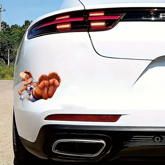 Lola Bunny Feet Car Decal Sticker, designed for MacBooks, iPhones, travel cases, guitars, and fridges. Vinyl car decals suitable for cars, motorcycles, laptops, computers, backpacks, water bottles, and more.