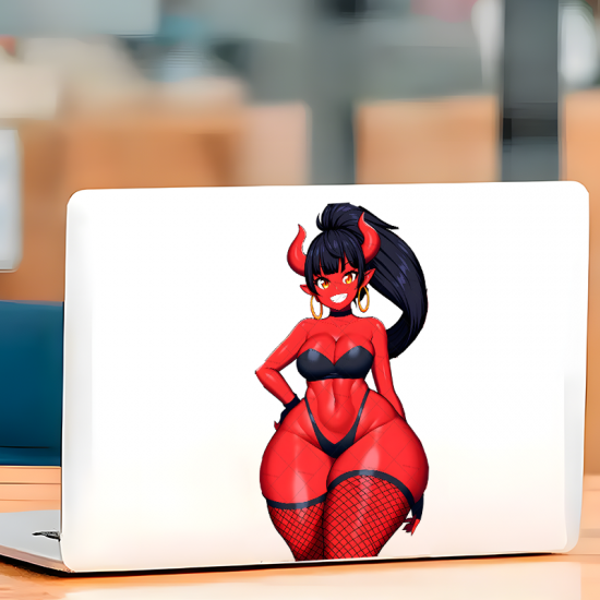 Red Devil Girl Car Decal Sticker, cool decal for skateboards, snowboards, surfboards, and longboards. Vinyl car decals suitable for cars, motorcycles, laptops, computers, backpacks, water bottles, and more.