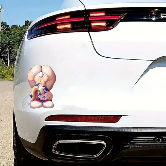 Lola Bunny Sexy Car Decal Sticker, suitable for smooth surfaces like glass, mirrors, windows, and tiles. Vinyl car decals suitable for cars, motorcycles, laptops, computers, backpacks, water bottles, and more.