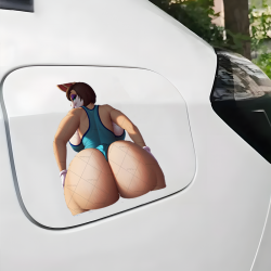 Bunny Girl Leotard & Purple Car Sticker, designed for MacBooks, iPhones, travel cases, guitars, and fridges. Vinyl car decals suitable for cars, motorcycles, laptops, computers, backpacks, water bottles, and more.