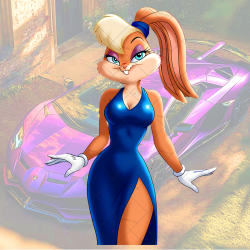 Lola Bunny Blue Dress Car Decal, strong adhesive suitable for travel suitcases and cargo boxes. Vinyl car decals suitable for cars, motorcycles, laptops, computers, backpacks, water bottles, and more.