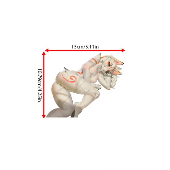 Anime Wolf Girl Car Decal Sticker, high-quality vinyl for personalized decoration of laptops and water bottles. Vinyl car decals suitable for cars, motorcycles, laptops, computers, backpacks, water bottles, and more.