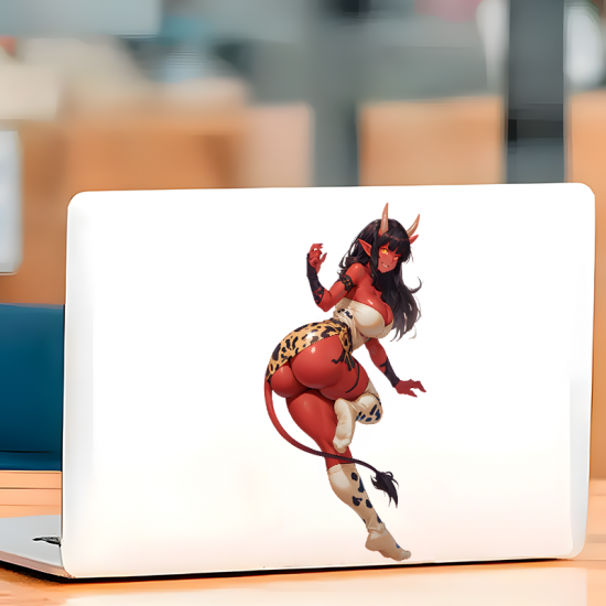 Anime Devil Girl with Sports Car Sticker, fun addition to your scrapbook, photo album, or handmade cards. Vinyl car decals suitable for cars, motorcycles, laptops, computers, backpacks, water bottles, and more.