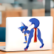 Sexy Blue Fox Girl Car Decal Sticker, strong adhesive suitable for travel suitcases and cargo boxes. Vinyl car decals suitable for cars, motorcycles, laptops, computers, backpacks, water bottles, and more.