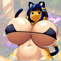 Egyptian Cat Girl Bikini Car Decal Sticker, perfect for teachers to use as rewards or classroom decorations. Vinyl car decals suitable for cars, motorcycles, laptops, computers, backpacks, water bottles, and more.