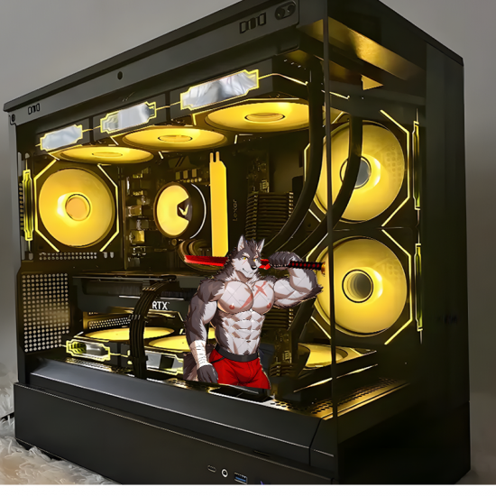 Muscular Wolf Warrior with Sword Sticker, suitable for smooth surfaces like glass, mirrors, windows, and tiles. Vinyl car decals suitable for cars, motorcycles, laptops, computers, backpacks, water bottles, and more.