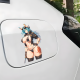 Anime Fox Girl with Sports Car Decal/Sticker, ideal for customizing your airpods case or headphone stand. Vinyl car decals suitable for cars, motorcycles, laptops, computers, backpacks, water bottles, and more.