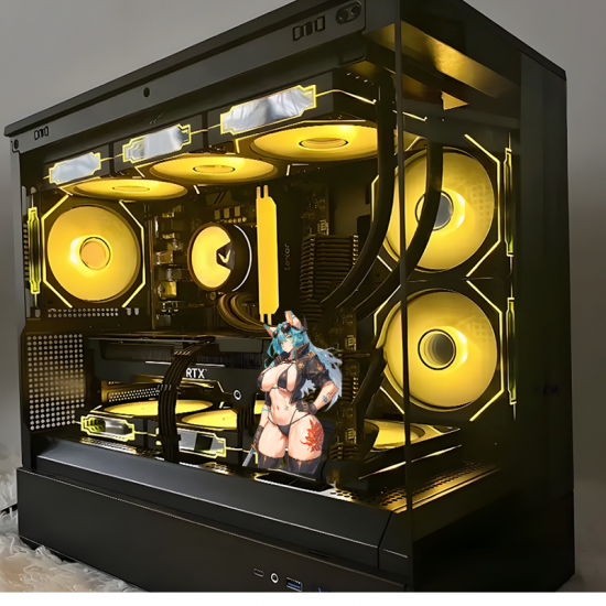 Anime Fox Girl with Sports Car Decal/Sticker, ideal for customizing your airpods case or headphone stand. Vinyl car decals suitable for cars, motorcycles, laptops, computers, backpacks, water bottles, and more.