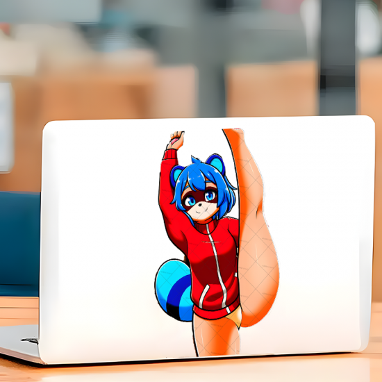 Flexible Furry Racer Girl Car Sticker Decal, a fun way to personalize your lunch box, cooler, or thermos. Vinyl car decals suitable for cars, motorcycles, laptops, computers, backpacks, water bottles, and more.