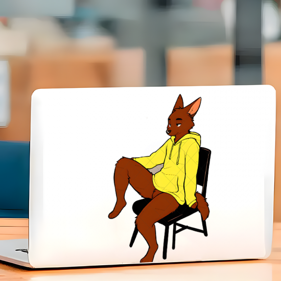 Chill Furry Fox With Sports Car Sticker, waterproof vinyl decal for cars, motorcycles, bicycles, and helmets. Vinyl car decals suitable for cars, motorcycles, laptops, computers, backpacks, water bottles, and more.