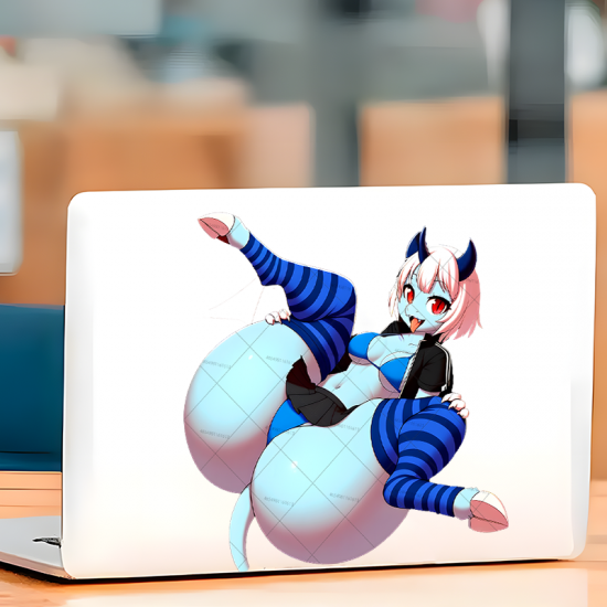Sexy Demon Girl Car Decal - VIP-275, suitable for skateboard decks, rollerblades, and scooters. Vinyl car decals suitable for cars, motorcycles, laptops, computers, backpacks, water bottles, and more.